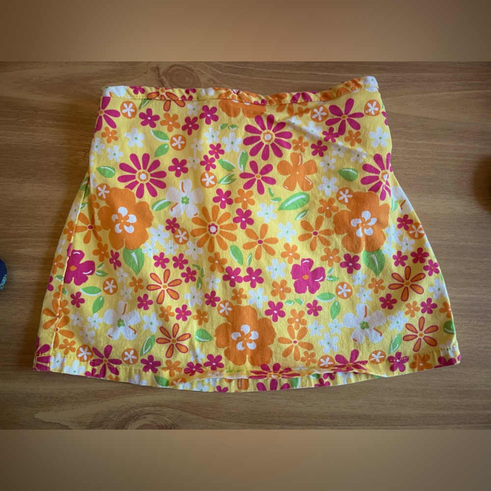 90s McKids Yellow Floral Girls Skort Size 24 Months Great Condition